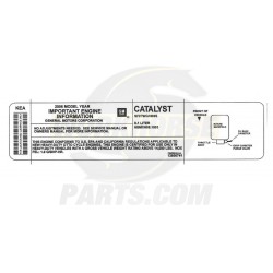 12600741  -  Label - Vehicle Emissions Control Information